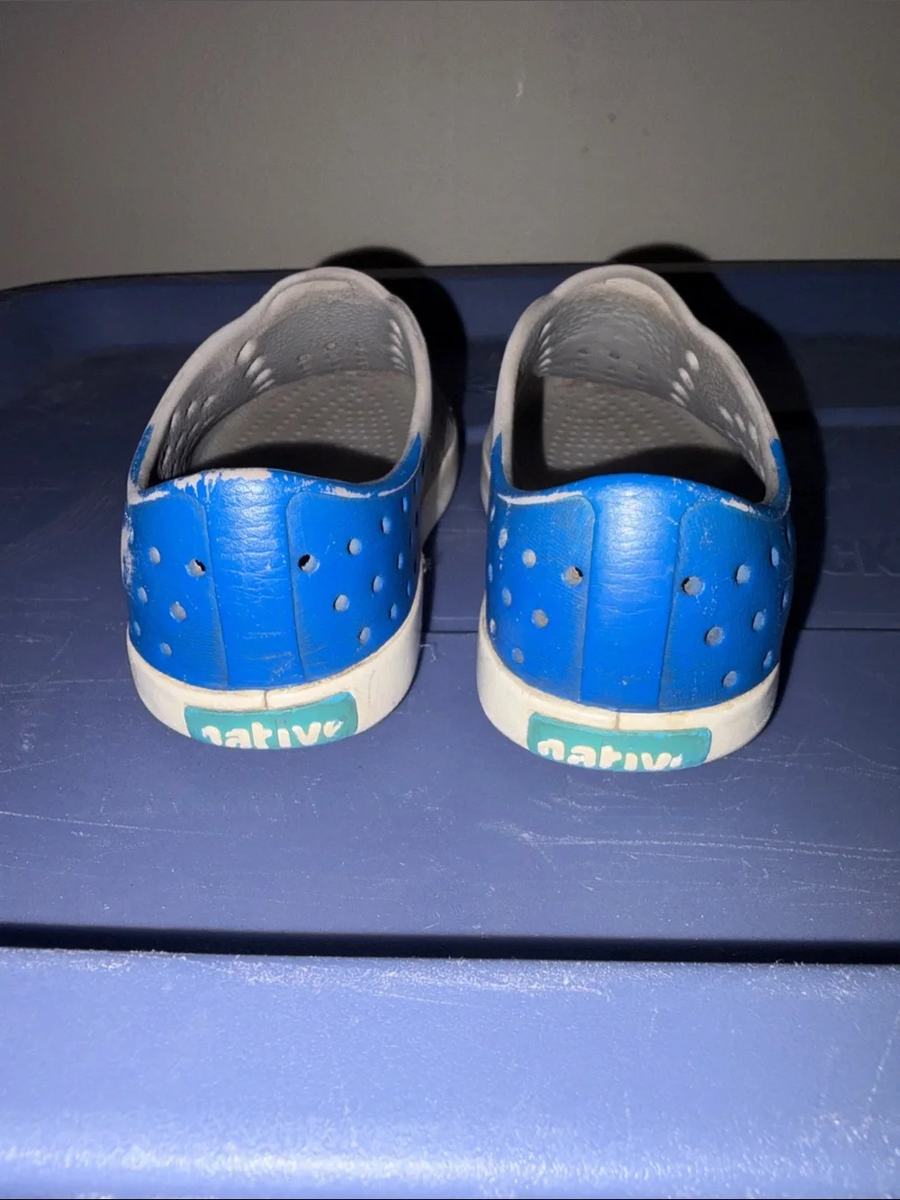 Native Kids Grey and Blue Slip-On Shoes